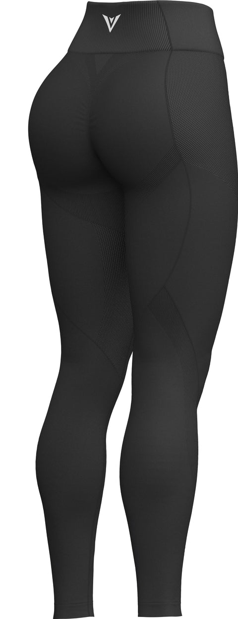 Ladies Seamless Contour Leggings – Midnight Black