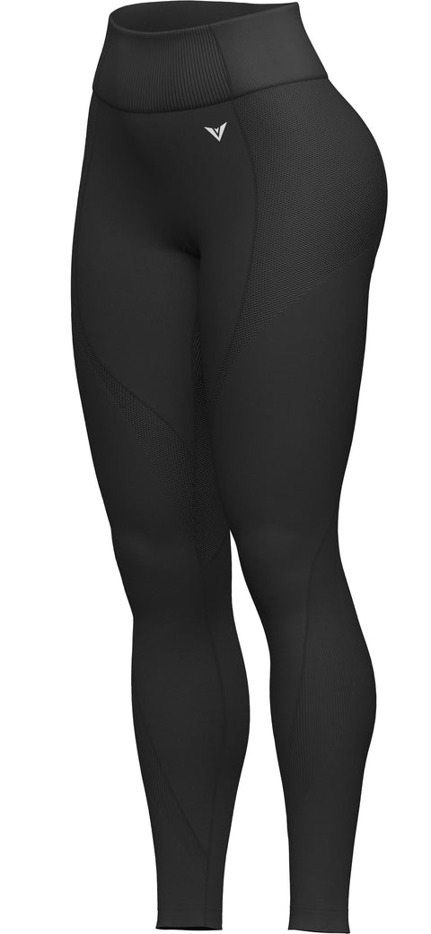 Ladies Seamless Contour Leggings – Midnight Black